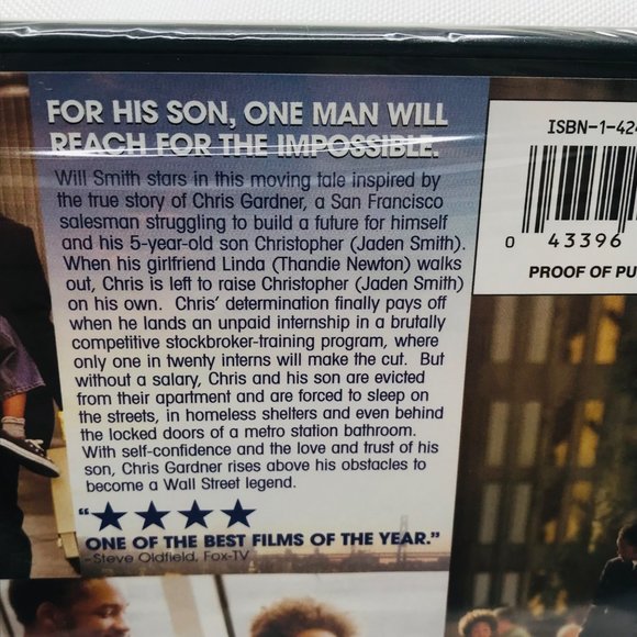 The Pursuit Of Happyness DVD 2006 Will Smith New In Package - Picture 6 of 7